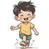 Happy running boy