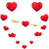 Conception de coeur aimant avec flèche