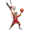 Tiger plays basketball