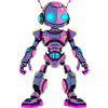 KI - Futuristischer Neon-Roboter