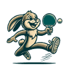 Retro Cartoon Table Tennis Bunny