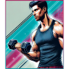 Homme musclé avec un haltère