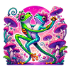 Frogs Dancing Under Mushrooms