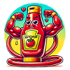 Muscular Ketchup Bottle Flexing