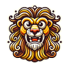 Fierce Lion Cartoon Sticker Design