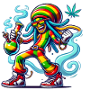 Reggae Vibes Cartoon Smoke Art