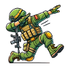 Dabbing soldat dessin animé