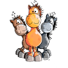 Pferdemädchen Pferde Cartoon