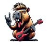 Capybara Rock and Roll Guitarist