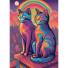 Chat psychédélique arc-en-ciel
