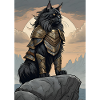 Cat Armor Knight Viking