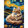 Cat Painting Red Black Cat
