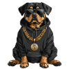 Cool Rottweiler in hip-hop style