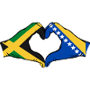 Jamaica Bosnia Hands Heart Shape