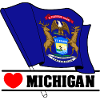 Flag Michigan heart MICHIGAN