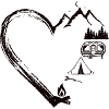 Mountain Heart Camping Patch Design