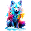 Bemalter Polarfuchs