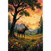 Picture Landscape with moose.