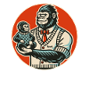 Gorilla dad with baby