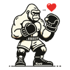 Boxer-Gorilla mit Herz