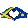 Jamaica Kosovo Hands Heart Shape