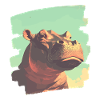 Hippopotame Rétro