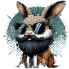 Rabbit with beard and sunglasses