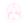 Woman face pink illustration