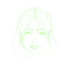 Woman face green illustration