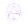 Woman face illustration lilac