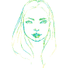 Woman face illustration green