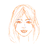 Woman face orange illustration