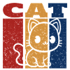 Cute Cartoon Cat Retro Design