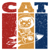 Astronaut Cat Retro Design