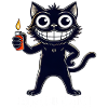 Black funny cat