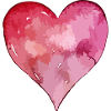 Icône de coeur aquarelles