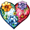 Herz Bunt Ornament Blumen