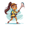 Cartoon Lacrosse Mädchen