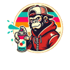 Graffiti Gorilla mit Spraydose