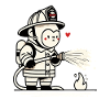 Kleiner Gorilla-Feuerwehrmann