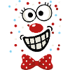 Cheerful Polka-Dot Clown