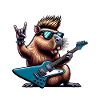 Capybara Rock and Roll Guitarist