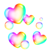bunte Seifenblasen Herzform