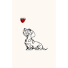 Wire-haired Dachshund with Heart Pastel