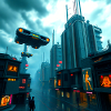 Cyberpunk-Stadt