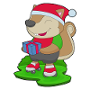 Squirrel Christmas Inline skating