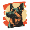 German Shepherd Retro