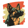 German Shepherd Retro