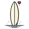Retro Surfboard with Heart