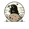 Happy mole on hill